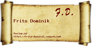Frits Dominik névjegykártya